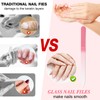 NICEMOVIC 6 Pack Glass Nail File with Case,Unique Christmas Gifts