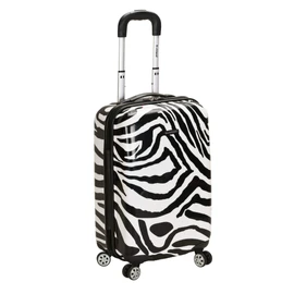 Rockland Safari Hardside Spinner Wheel Luggage, Zebra, Carry-On 20-Inch