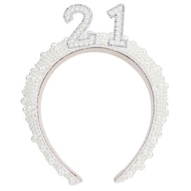 WHAVEL 21st Birthday Decorations for Her 21st Birthday Headband Happy 21st Birthday Accessories