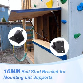 ARANA 10MM Ball Stud Mounting Bracket Widen for Universal Gas Struts Lift Supports Shocks Spring Prop, Black 4PCS