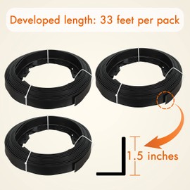 Gardzen Gardzen 1.5" x 100' Landscape Edging Kit, Garden Edging Coil Comes with 120 Pcs Spikes, No Dig Lawn Border Design