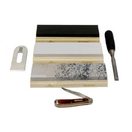 Arkansas Sharpening Stone Set - Wood Mounted 8"