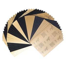 9 x 11 Inch Sand Paper, 120/240/320/400/600/800/1000/1500/2000Cw Grit Silicon Carbide Waterproof Abrasive Paper Electro Coated Sheets for Wood Furniture Finishing, Metal Sanding ect（45 Pcs