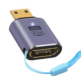 Duttek Mini HDMI Extension Adapter, 8K HDMI Mini HDMI Adapter Mini HDMI Male to HDMI Female Extension Adapter Gold Plated Connector Supports 8K@60Hz, 4K@144Hz, 2K@240Hz HDR