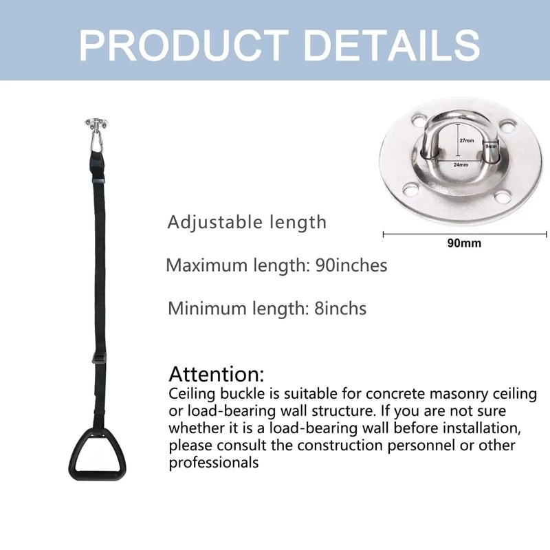 Bed Trapeze for Elderly，Ceiling Mounted Trapeze for Bed Mobility Transfer,