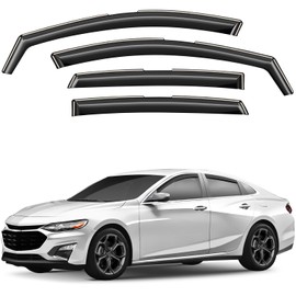 Window Deflectors Smoke Tinted in-Channel Side Window Vent Visor Deflectors Rain Guards Compatible with Malibu 2016-2025 - 4pcs. GW0895