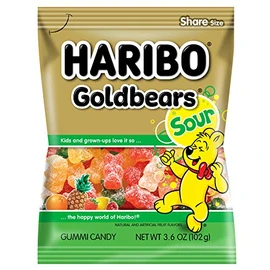 Haribo Gummi Candy, Sour Gold Bears, 3.6 ounce (Pack of 12)