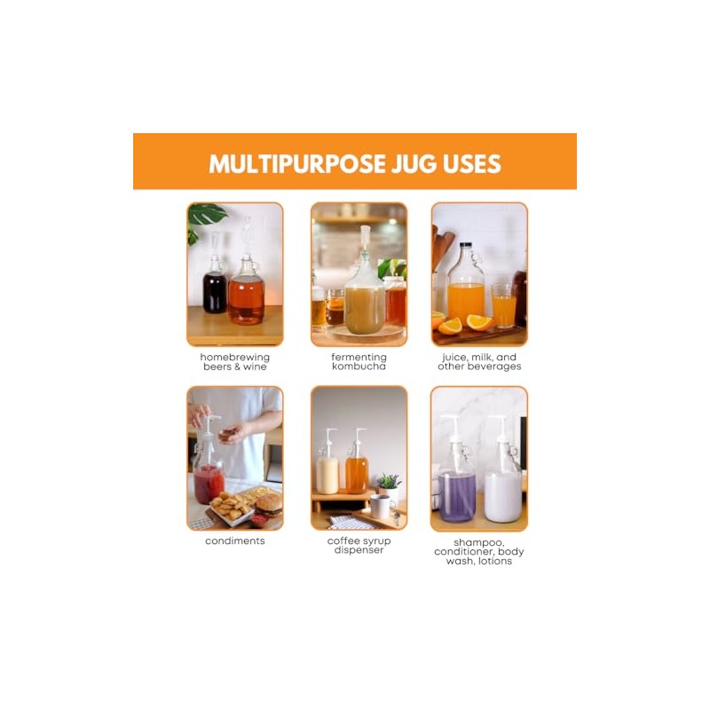 Fastrack 4-Pack 1 Gallon Glass Jug Set (128 oz) w/