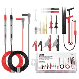 BINTA 25PCS Silicone Multimeter Test Leads Kit CAT Ⅲ 1000V 20A with Replaceable Test Probes 4PCS Large/Medium Alligator Clips Tweezer, Professional Leads Kit for Industrial Car Home Electrical Testing