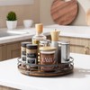 LAMU 10'' Lazy Susan Turntable Organizer for Cabinet, Round Wood