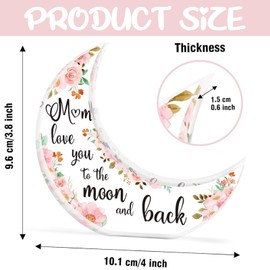 Mothers Day Gifts, Gifts for Mum, Glowing Acrylic Block Mothers Day Gifts for Mum, Mothers Day Present from Son Daughter, Mothers Day Presents Mothers Day Decorations for Mum Birthday Gift (Moon)