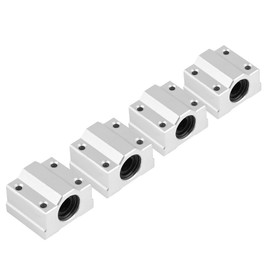 Linear Bearing Slide, Slide Block SCS8UU 8 mm Linear Ball Bearings, 4 Pieces, Linear Ball Bearings, Sliding Bushing, Sliding Block for 3D Printers, Textile Machines, etc., Made of Aluminium Base