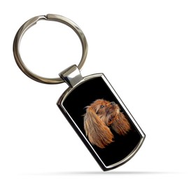 Fractal Artworks King Charles Spaniel Keyring with Stunning Fractal Art Design. Ruby Cavalier King Charles Spaniel #2-2.