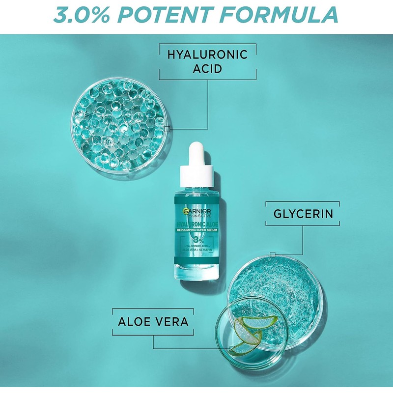 Garnier SkinActive Hyaluronic Aloe Super Serum, Replumps & Hydrates Skin