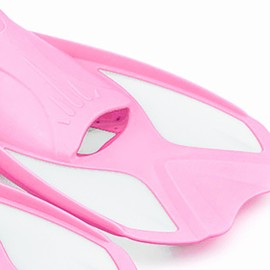 1Pair Kids Swim Training Fins Swimming Fins Learn Swimming Equipment for Boys Girls Pink White XXXS(32‑33)