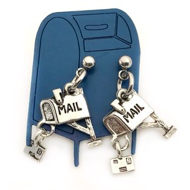 Mailbox Earrings Gift for Mail Lady Hypoallergenic Stud Dangles Mail Carrier Thank You Appreciation for Women