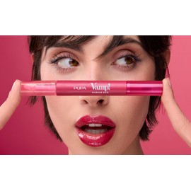 Pupa Vamp! Marker Duo Lipstick + Lip Gloss with Hyaluronic Acid - 3-in-1 for Defining, Filling & Colouring, Lip Contouring - Available in 9 Colour Variations (005 Cherry Granita)