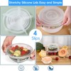 Reusable Silicone Food Storage Covers 12-Pack, Elastic Bowl Lids for