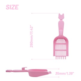 YXQ Litter Scoop for Cats 5-Pack Durable Plastic Cat Litter Scooper with Small Holes, Long Handle & Deep Shovel for Pellet Litter, 5 Colors (Kitty Litter Box Scoop)