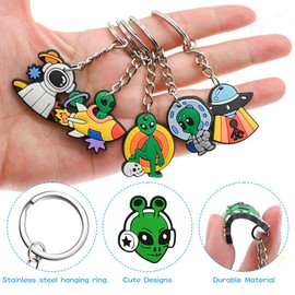 Pabucle Cute Keychains Bulk,30 PCS Different Alien Key Chain Accessories for Keys Backpack Bag Charm Space Out Gifts for Party Favors