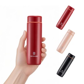 Small Water Bottle Steel 285ml/9.6oz Flask for Hot Drink, Metal Water Bottle Insulated Stainless Steel Water Bottles Flask(Red)