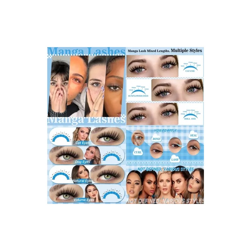 Kit De Extensiones De Pestañas 144pcs 8-18mm Volumen
