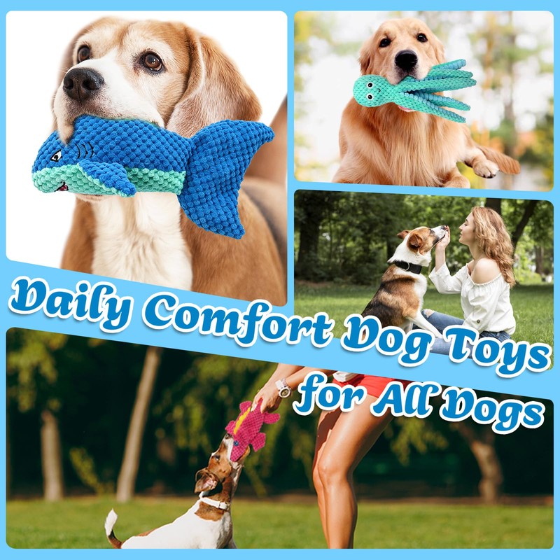 MRSOHRET Dog Squeak Toys for Aggressive Chewers, Crinkle Puppy Chew