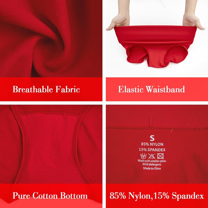 Hibluco Women Underwear High Waist Stretch Briefs Soft Underpants Ladies