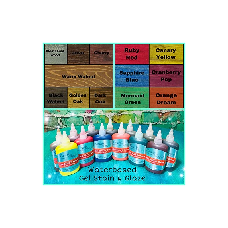 CrystaLac, CraftNique Water Based Gel Stain & Glaze (4 oz,