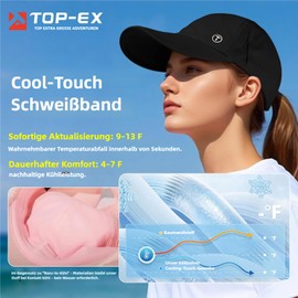 TOP-EX Summer Baseball Caps, Women's Ponytail, Cooling Baseball Cap, Women's UV Protection for Outdoor Sports, Breathable, Waterproof, Foldable, black, S - M