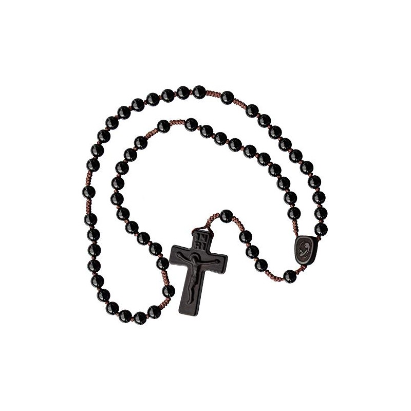 6mm Black Onyx/Jujube Wood 5 Decade Rosary