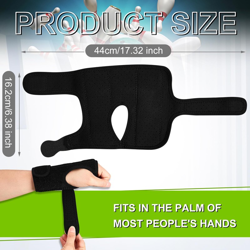 Shappy Bowling Wrist Support Brace with Thumb Spica Splint Right