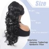 Msysmyx Black Drawstring Ponytail Extension Long Black Curly Drawstring Ponytail