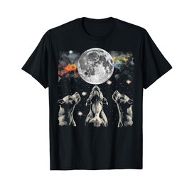 Staffordshire Bull Terrier Dog Howling Moon T-Shirt for Men Women Kids