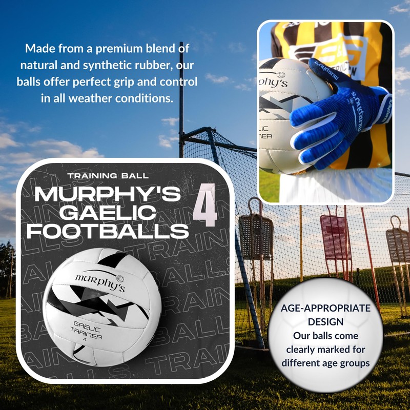 Murphy's Gaelic Footballs, 4/Trainer, White