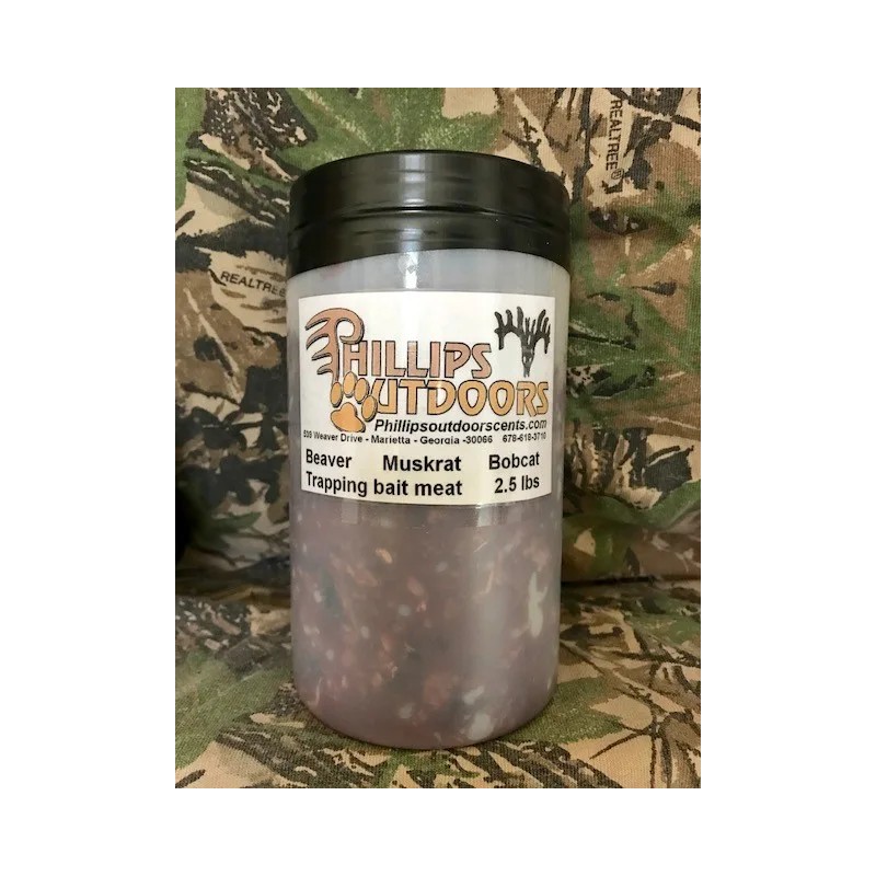 Phillips Outdoors Inc Trapping Bait Muskrat Meat, 2.5 lbs. Phillips