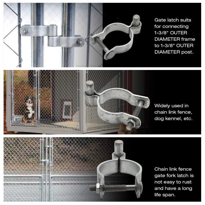 4pcs Chain Link Fence Gate Post Hinge for Outside Diameter