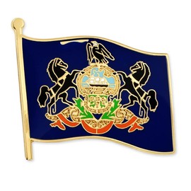 PinMart Pennsylvania US State Flag PA Enamel Lapel Pin 1" - 5 Pack