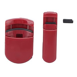 2pcs Cute Eyelash Curler Set Portable Gran Angular Larga Duración Parcial Professional Lash Lift Mini Travel Curler Curling Tool Crear Delicadas Pestañas(rojo)