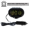 Luminous Clock Car Thermometer Temperature Display Voltage Monitor 12/24H Black