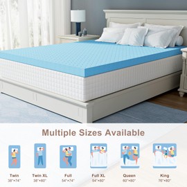 Firm Mattress Topper Full Size, 3 Inch Gel Infusion Foam Bed Topper for Full Size Bed, Mattress Pad for Body Support & Pressure Relief, Ventilated Design, CertiPUR-US Certified