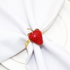 MSUIINT 6 Pcs Strawberry Napkin Rings, Metal Summer Fruit Napkin