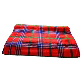 African Plaid Patterned Maasai Blanket/Shuka | Multi-Purpose Throw Blanket, Travel Blanket, Couch & Sofa Cover, Camping, Picnic & Beach Mat, Shawl & Home Décor | Multi-Color – Red/Blue/Green Checked.