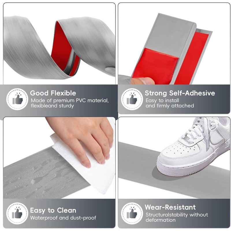 Vinyl Floor Transition Strip Door Threshold Self Adhesive 72 inch,