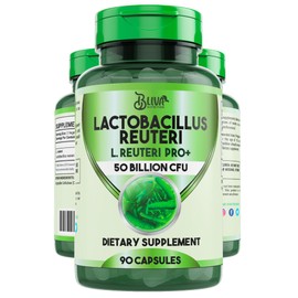 BLIVA Lactobacillus Reuteri Capsules – L Reuteri - 50 Billion CFU per Serving - Highest CFU Count L Reuteri Supplement - 90 Capsules