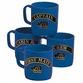 Set of 4 Stacklable Unbreakable Mugs That Show Rank (Blue)