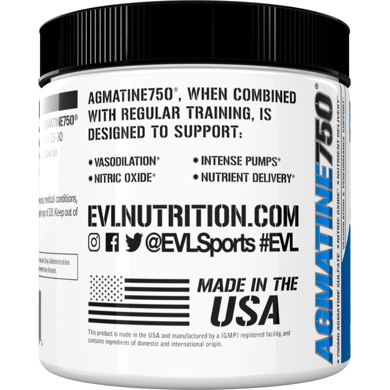 Evlution Nutrition Agmatine 750 - Vasodilation Support - 100 Servings