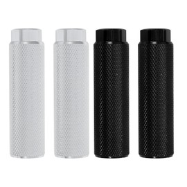 PATIKIL Bike Pegs Fit 3/8 Inch Axles, 4 Pack Aluminum Alloy Anti-Skid Lead Foot Bicycle Peg Back Seat Stands for BMX Mountain Dirt Bike Cycling Rear Stunt Pegs, Silver/Black