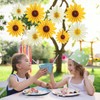 9 PCS Sunflower Paper Fan Decorations Set, Yellow and White