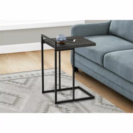 Monarch Accent Table C-shaped End Side Snack Living Room Bedroom Metal Black